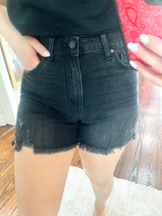 Black Denim Shorts