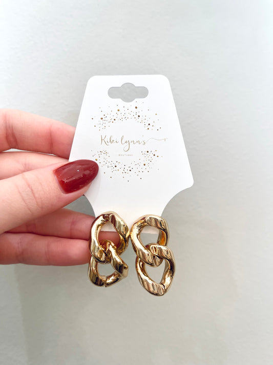 Gold Link Earrings