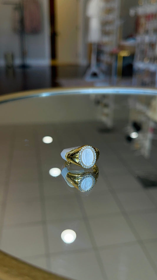 Virgin Mary Pearl Ring