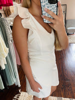 Ruffle Sleeve White Dress