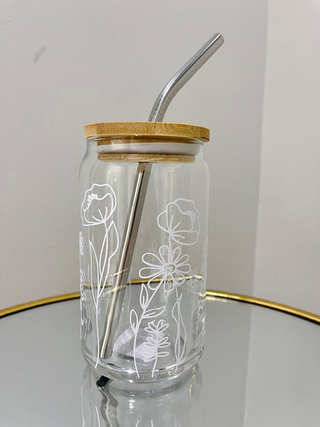 Floral Glass Cup