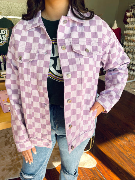 Lavender Checkered Jacket