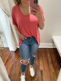 Coral Relaxed Tee