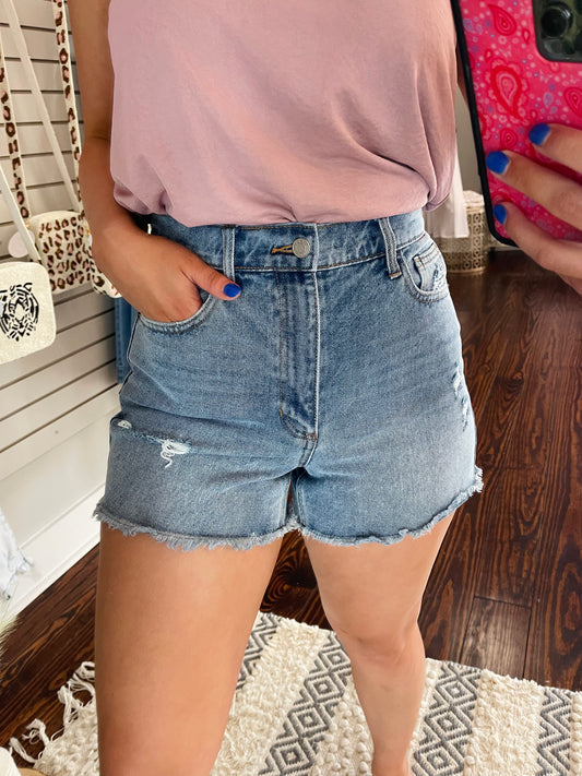 Medium Denim Mom Shorts