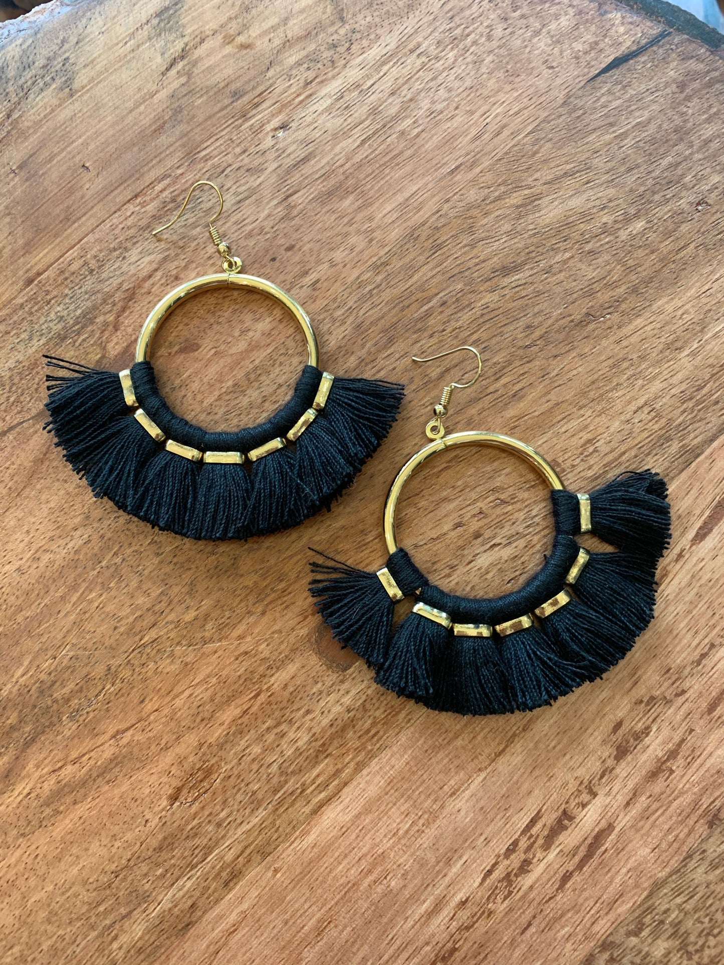 Black Fringe Earrings