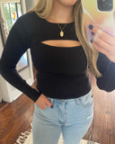 Black Cut Out Sweater